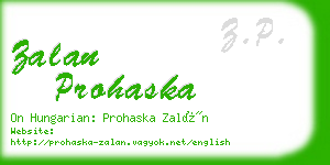 zalan prohaska business card